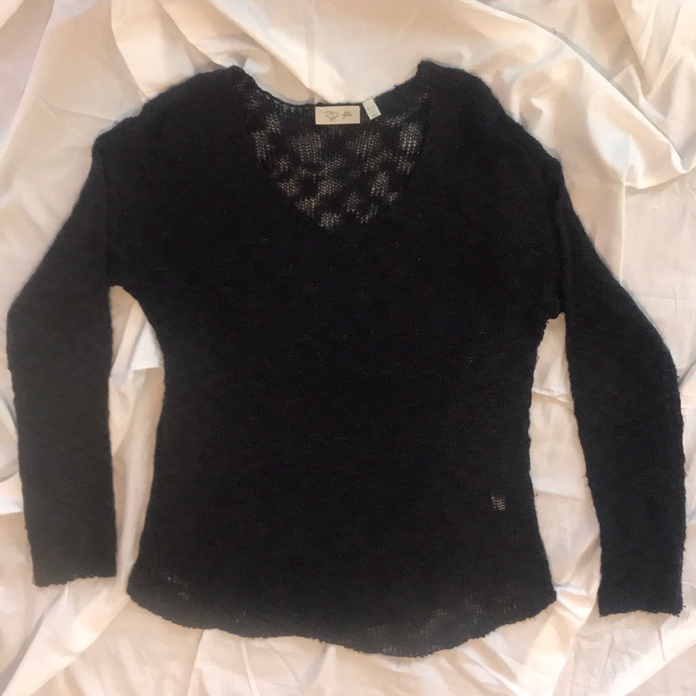 Box 3 Navy open knit light weigh sweater